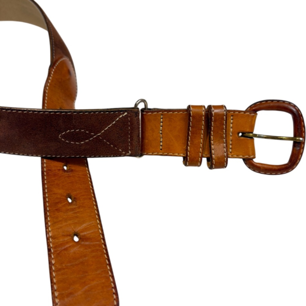 Brown Tristan Two Tone Leather Belt - Picture 2 of 7